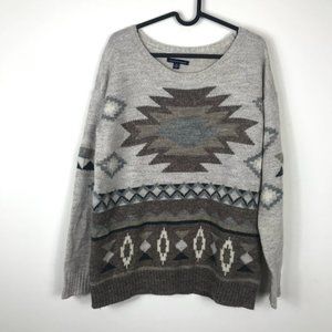 America Eagle Knit Sweater Tribal Pattern Small